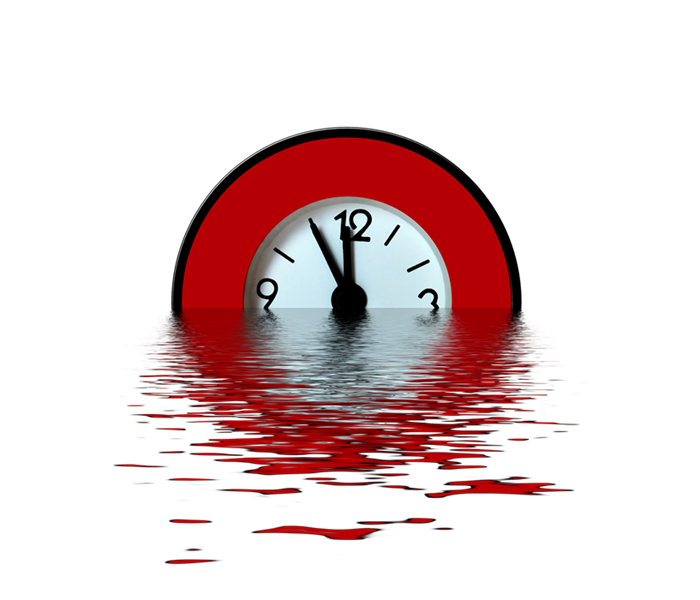 Clock sinking in water