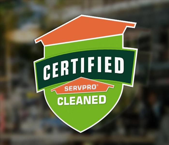 Certified: SERVPRO Cleaned Shield logo